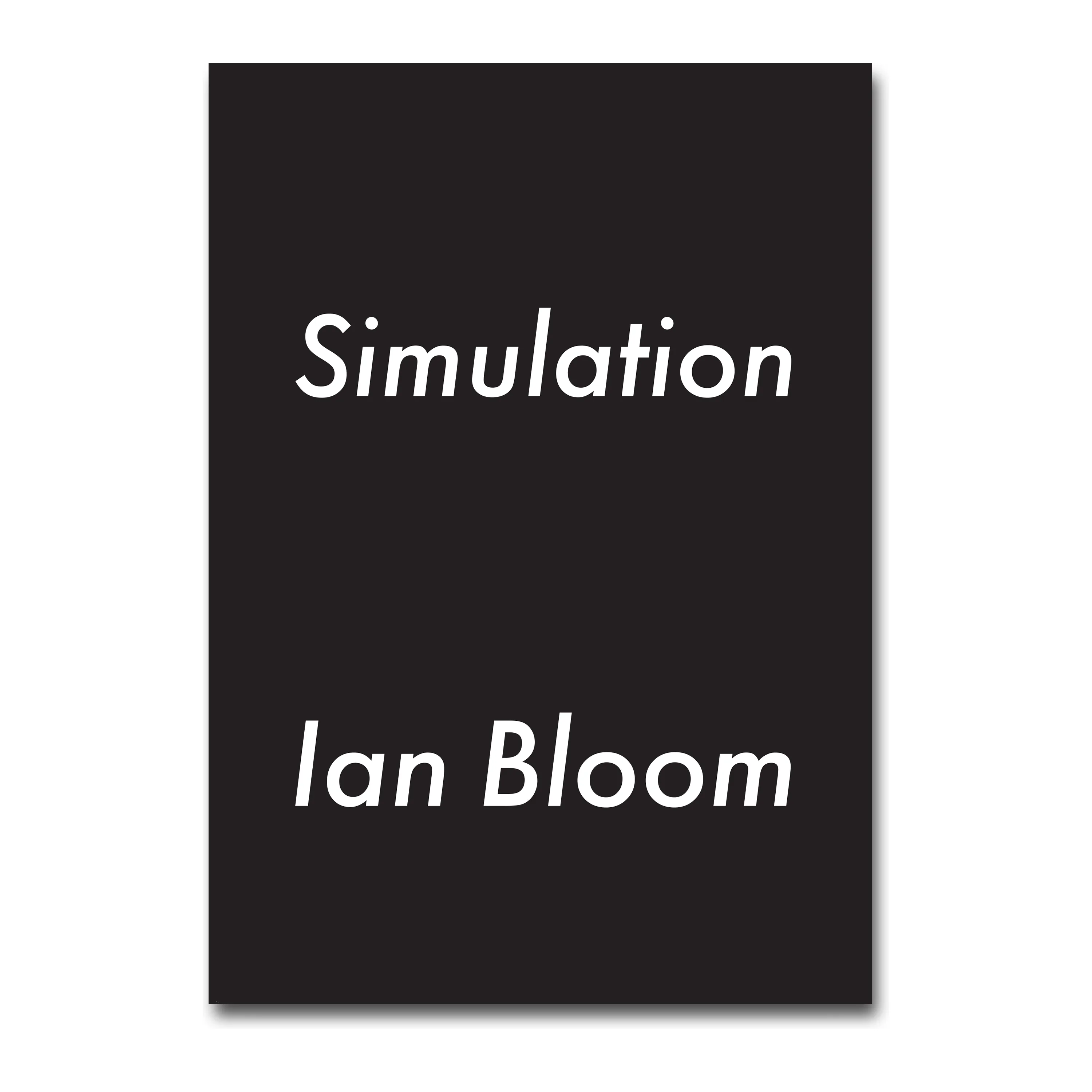 Simulation, 2026 book by Ian Bloom